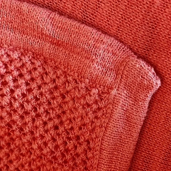 Weekends by Chico's coral lightweight sweater jacket w/ contrasting knits Size 1 - Picture 6 of 9